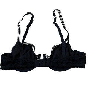 Monoprix Femme H3303 Underwire Bra 90B (34B) Black Polka Dot Lace